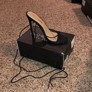 Black strappy heels